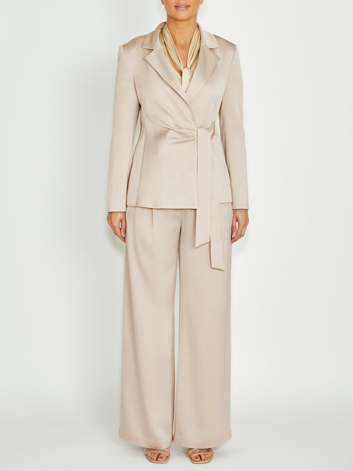 Women's Crepe Wrap Jacket in Beige | Riviera