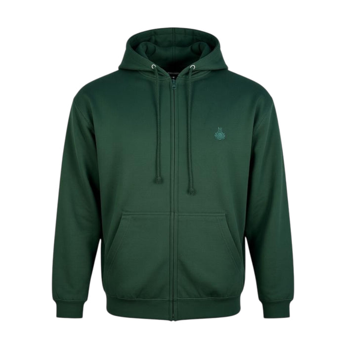 Royal Full Zip Hoodie - Bottle Green