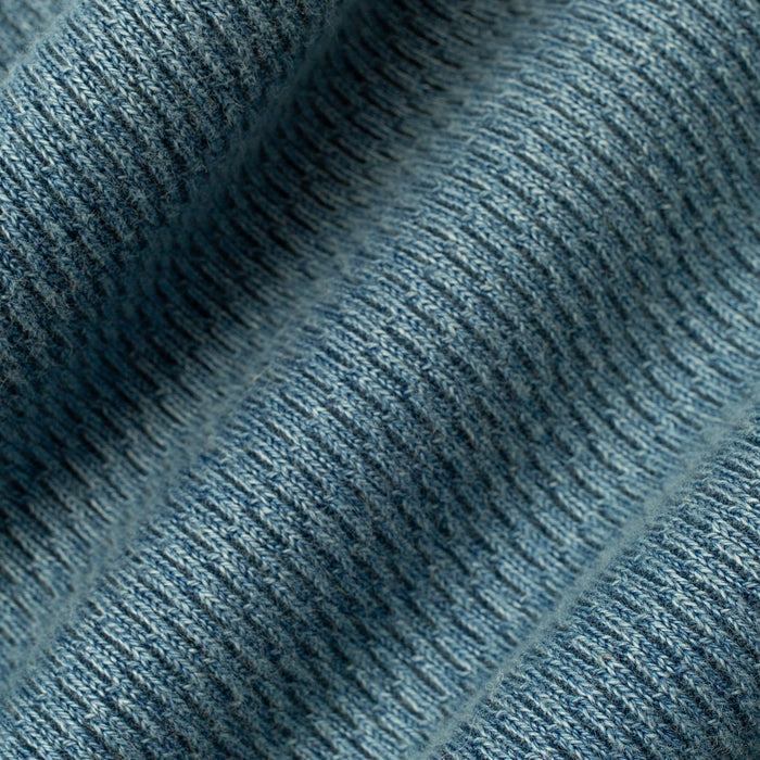 RRL Jacquard Henley T-Shirt Washed Blue Indigo