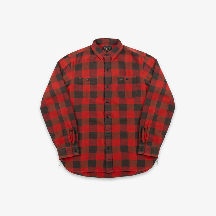 RRL Plaid Twill Workshirt Red / Black