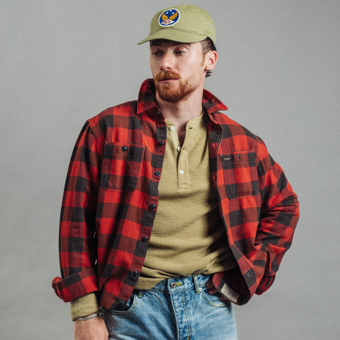 RRL Plaid Twill Workshirt Red / Black