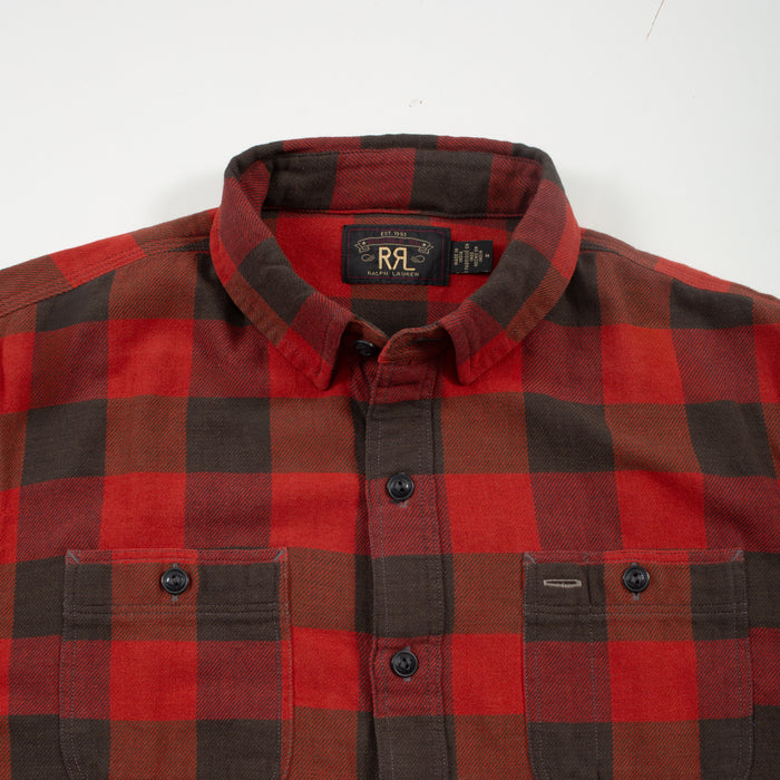 RRL Plaid Twill Workshirt Red / Black