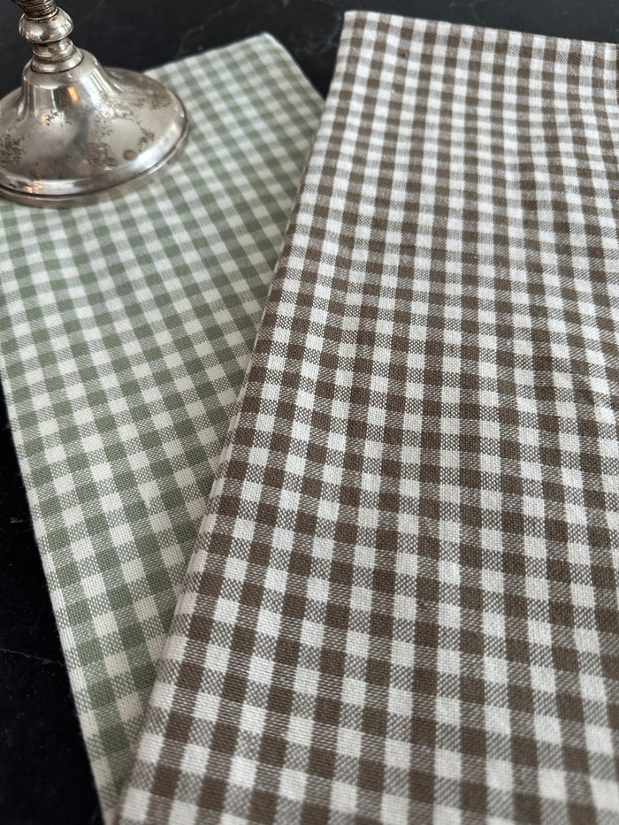 Sage and Cream Gingham Kitchen Dish Towel