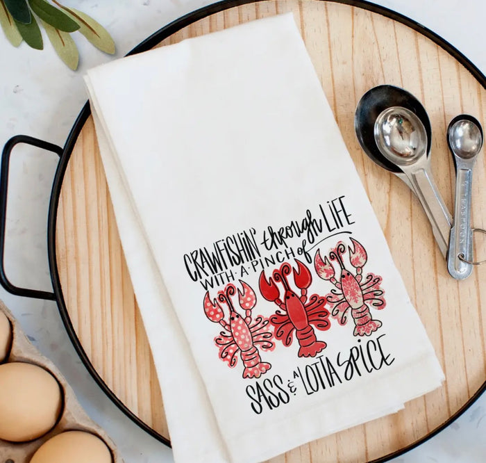 Sass & Spice Crawfish Handtowel