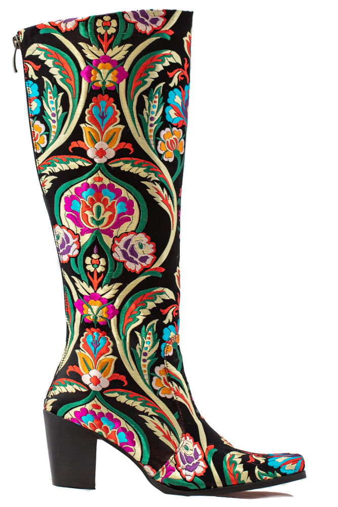Satin Silk Knee High Boot