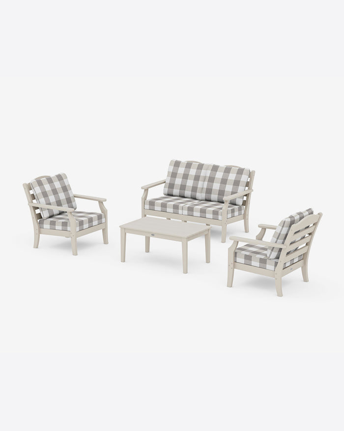 Savannah 4-Piece Deep Seating Set with Loveseat in Buffalo Plaid