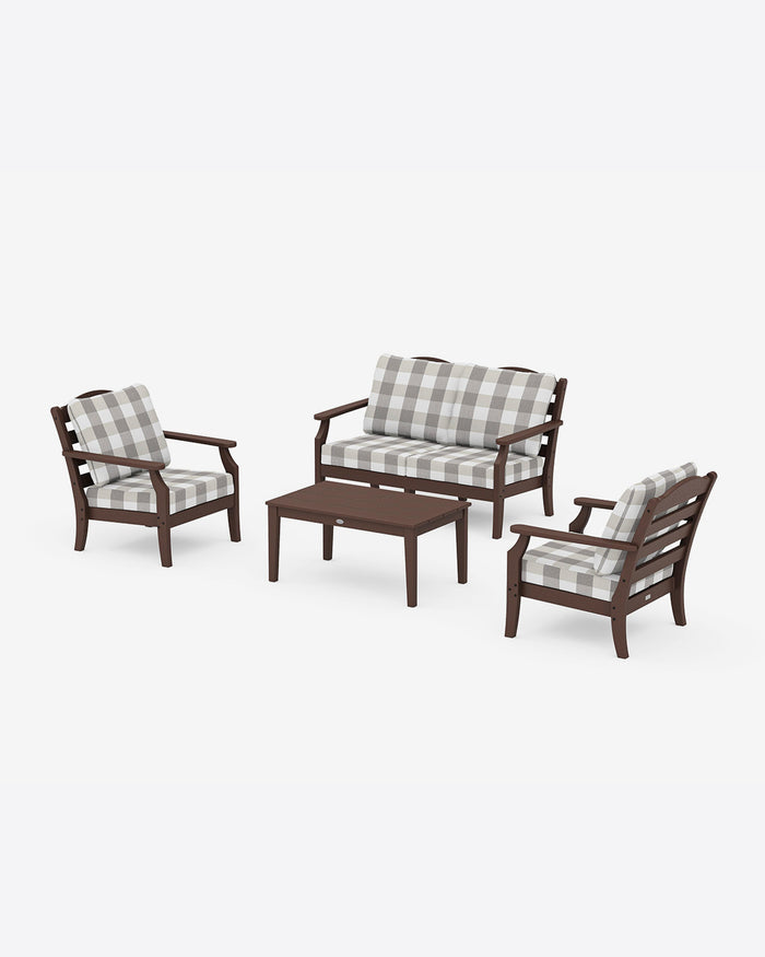 Savannah 4-Piece Deep Seating Set with Loveseat in Buffalo Plaid