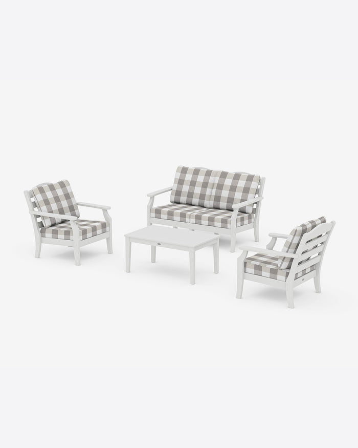 Savannah 4-Piece Deep Seating Set with Loveseat in Buffalo Plaid