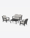 Savannah 4-Piece Deep Seating Set with Loveseat in Buffalo Plaid