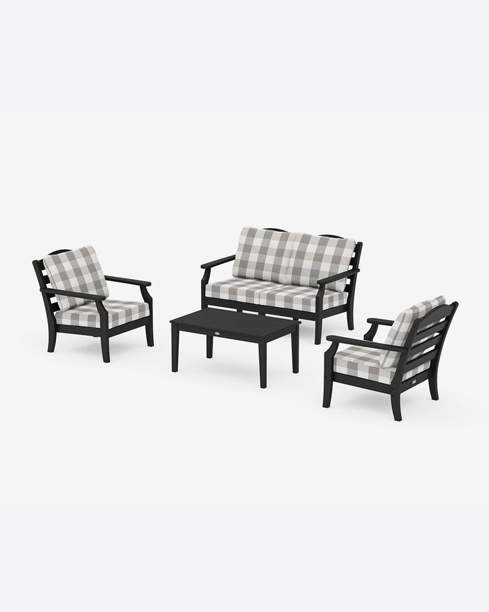 Savannah 4-Piece Deep Seating Set with Loveseat in Buffalo Plaid