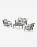 Savannah 4-Piece Deep Seating Set with Loveseat in Buffalo Plaid