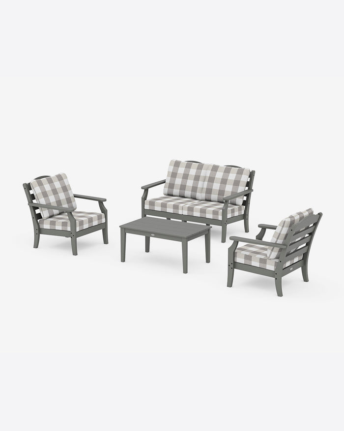 Savannah 4-Piece Deep Seating Set with Loveseat in Buffalo Plaid