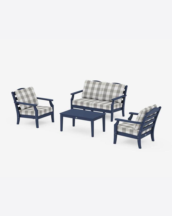 Savannah 4-Piece Deep Seating Set with Loveseat in Buffalo Plaid