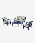 Savannah 4-Piece Deep Seating Set with Loveseat in Buffalo Plaid
