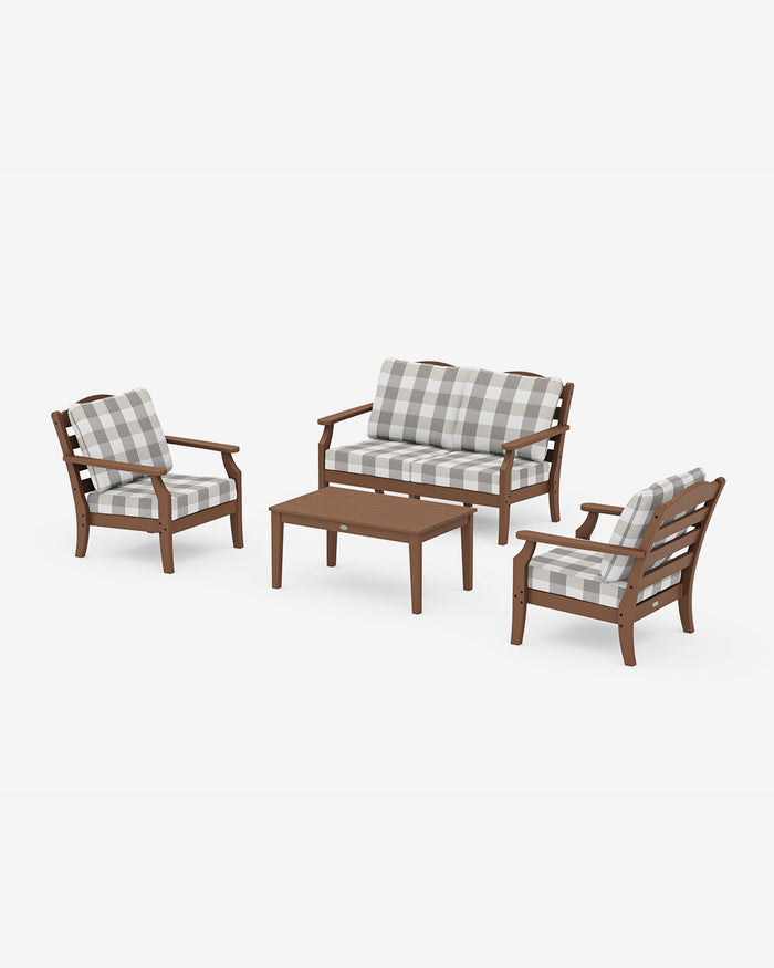 Savannah 4-Piece Deep Seating Set with Loveseat in Buffalo Plaid