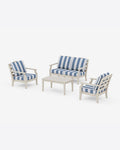 Savannah 4-Piece Deep Seating Set with Loveseat in Cabana Stripe