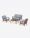 Savannah 4-Piece Deep Seating Set with Loveseat in Cabana Stripe