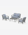 Savannah 4-Piece Deep Seating Set with Loveseat in Cabana Stripe