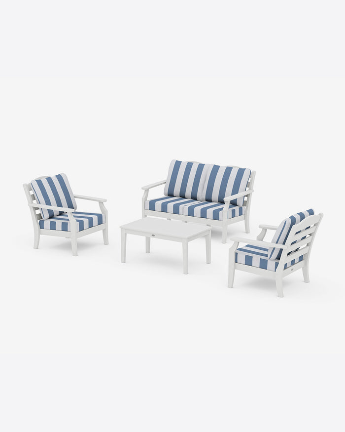 Savannah 4-Piece Deep Seating Set with Loveseat in Cabana Stripe