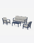 Savannah 4-Piece Deep Seating Set with Sofa in Buffalo Plaid