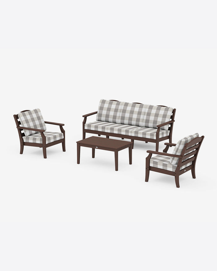 Savannah 4-Piece Deep Seating Set with Sofa in Buffalo Plaid