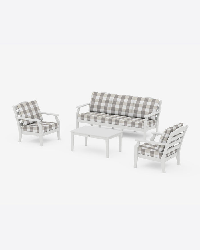 Savannah 4-Piece Deep Seating Set with Sofa in Buffalo Plaid