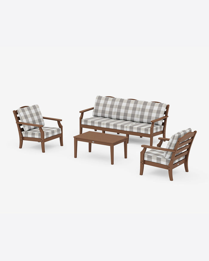 Savannah 4-Piece Deep Seating Set with Sofa in Buffalo Plaid