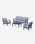 Savannah 4-Piece Deep Seating Set with Sofa in Cabana Stripe