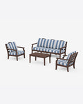 Savannah 4-Piece Deep Seating Set with Sofa in Cabana Stripe