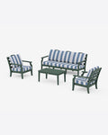 Savannah 4-Piece Deep Seating Set with Sofa in Cabana Stripe