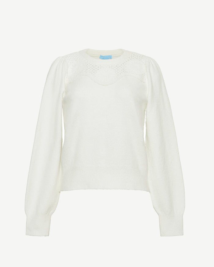 Scalloped Crewneck Sweater