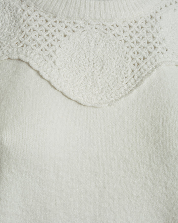 Scalloped Crewneck Sweater