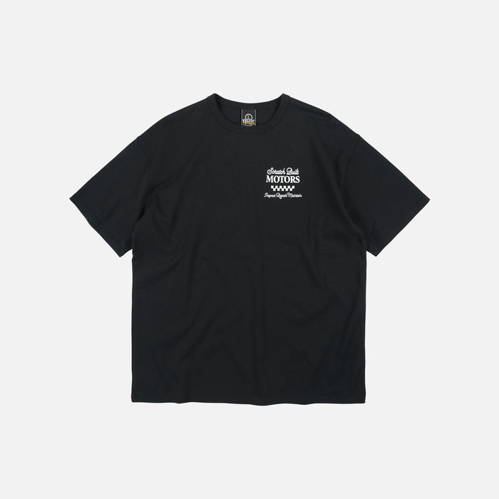 SCRATCH BUILT MOTORS HALF T-SHIRT - BLACK
