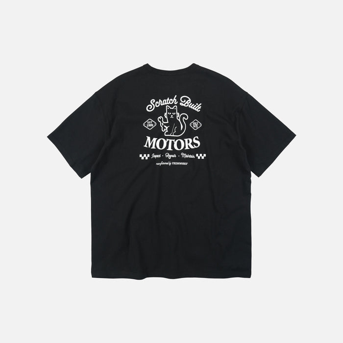 SCRATCH BUILT MOTORS HALF T-SHIRT - BLACK