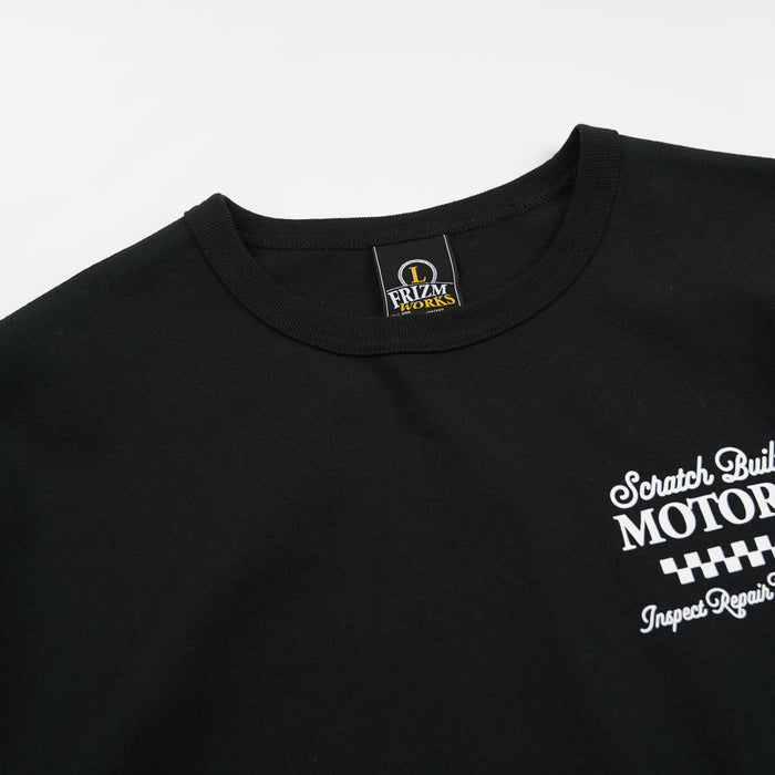 SCRATCH BUILT MOTORS HALF T-SHIRT - BLACK