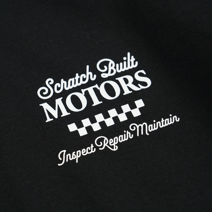 SCRATCH BUILT MOTORS HALF T-SHIRT - BLACK