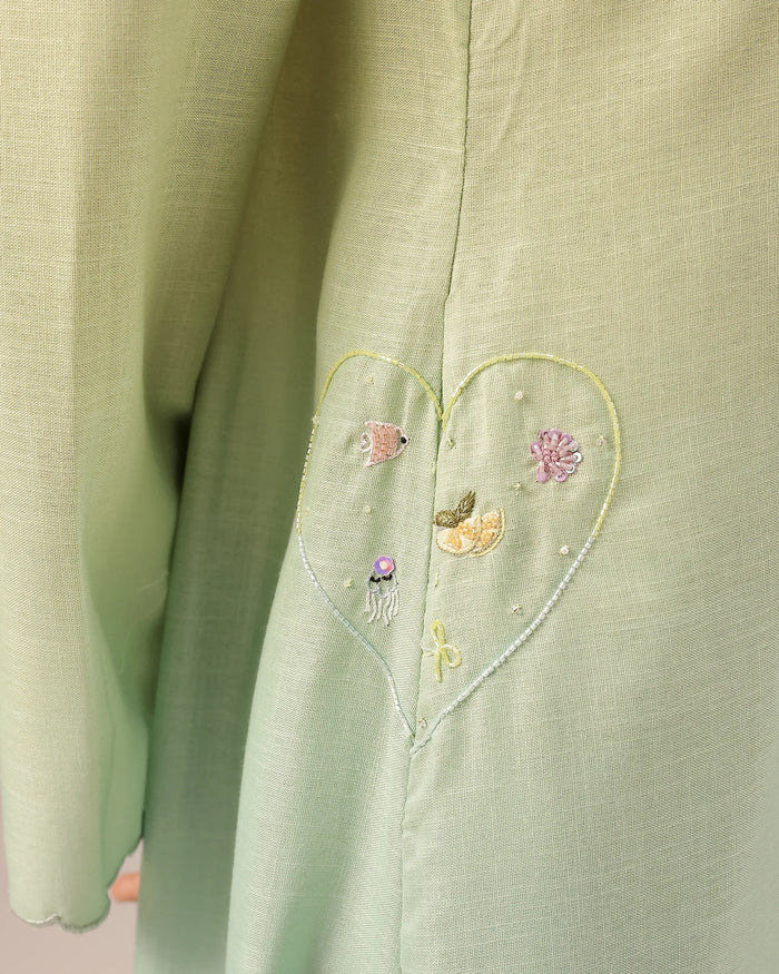 Seafoam Linen Dress - OurDve