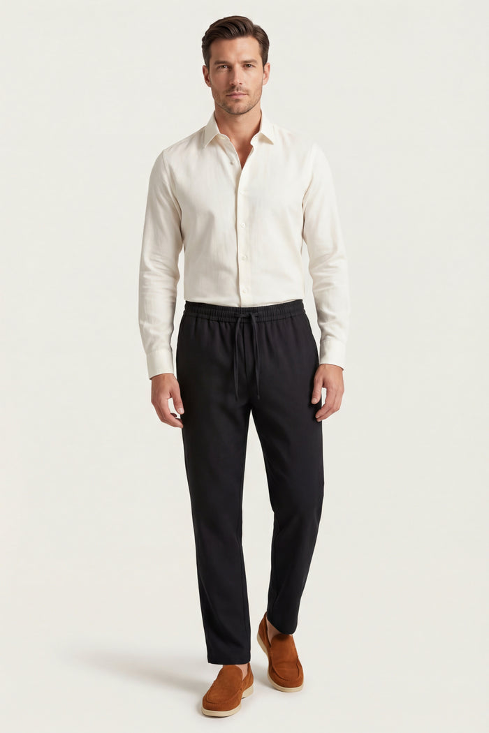Sestri Tencel Drawstring Trousers Black