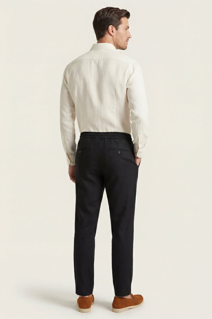 Sestri Tencel Drawstring Trousers Black