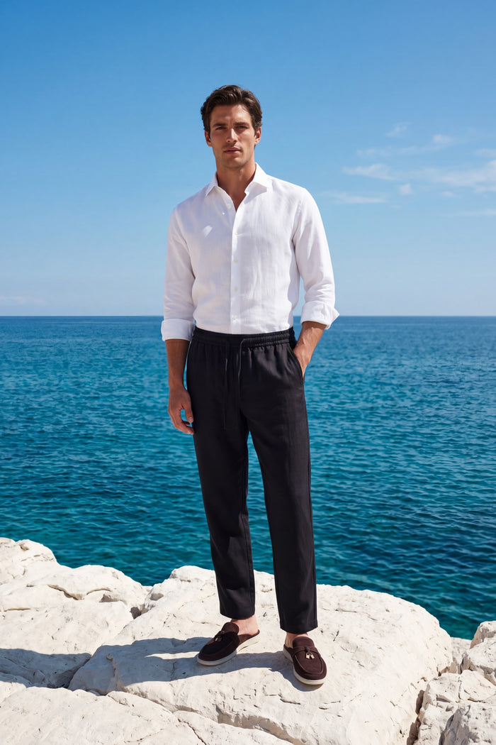Sestri Tencel Drawstring Trousers Black