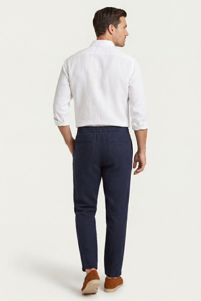 Sestri Tencel Drawstring Trousers Navy