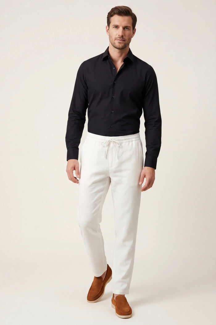 Sestri Tencel Drawstring Trousers White