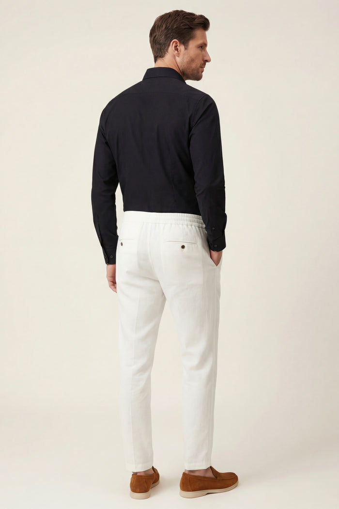 Sestri Tencel Drawstring Trousers White