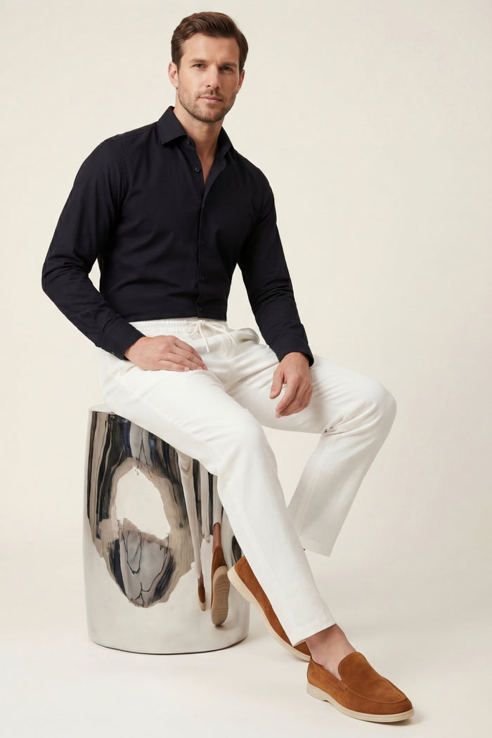 Sestri Tencel Drawstring Trousers White