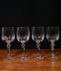 Set Of Four Panel Crytstal Wine Glasses, Engraved & In A Gift Box