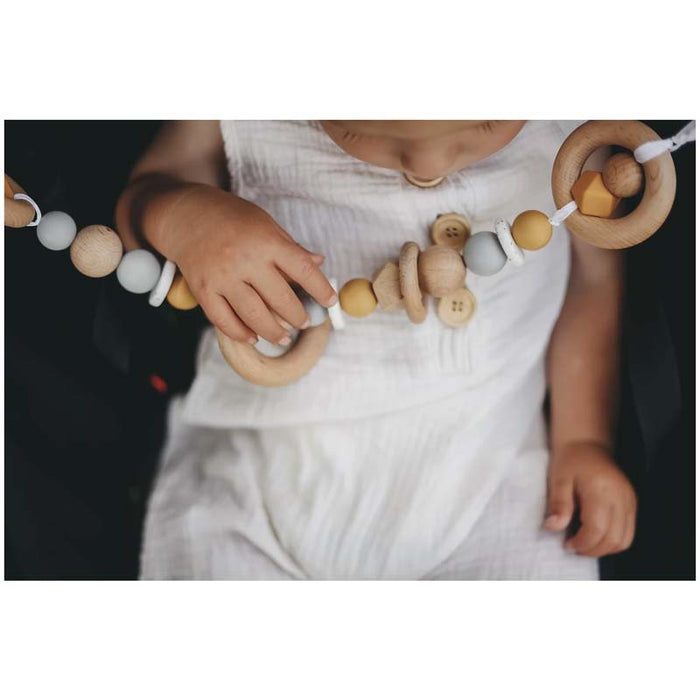 Funny Bunny Kids Silicone & Wood Pram Garland/Teether - Blush Round | Koop.co.nz