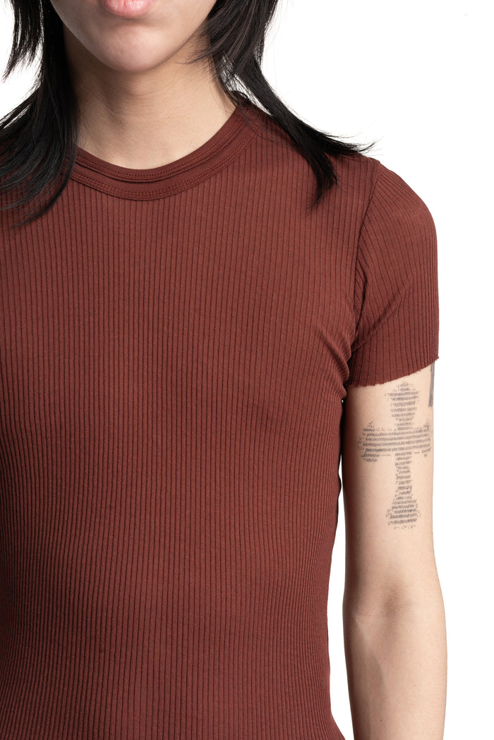 Julius_7 | SS26 - Silk Mix Crewneck Lightweight T-Shirt, Blood Red 937CUM26