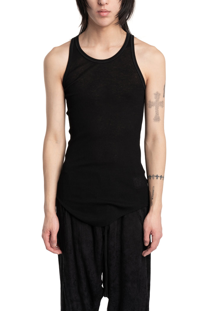 Julius_7 | SS26 - Silk Mix Deep V-Neck Tunic, Black 937CUM27