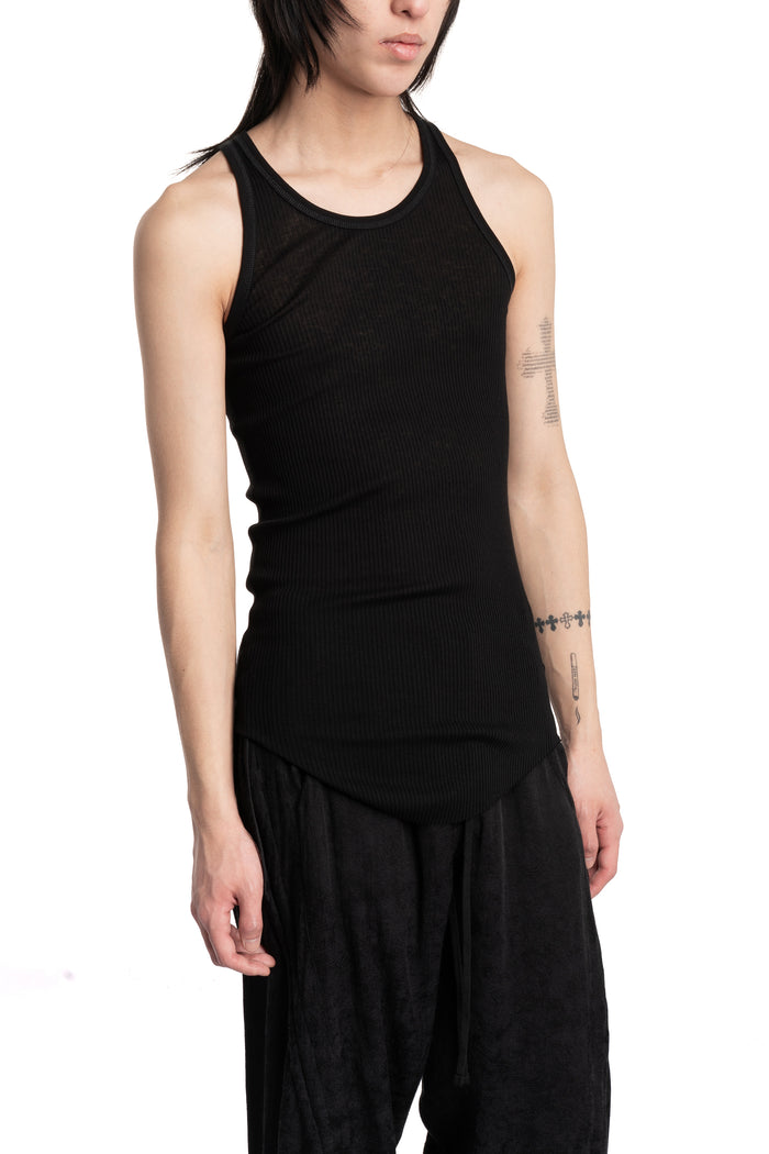 Julius_7 | SS26 - Silk Mix Deep V-Neck Tunic, Black 937CUM27