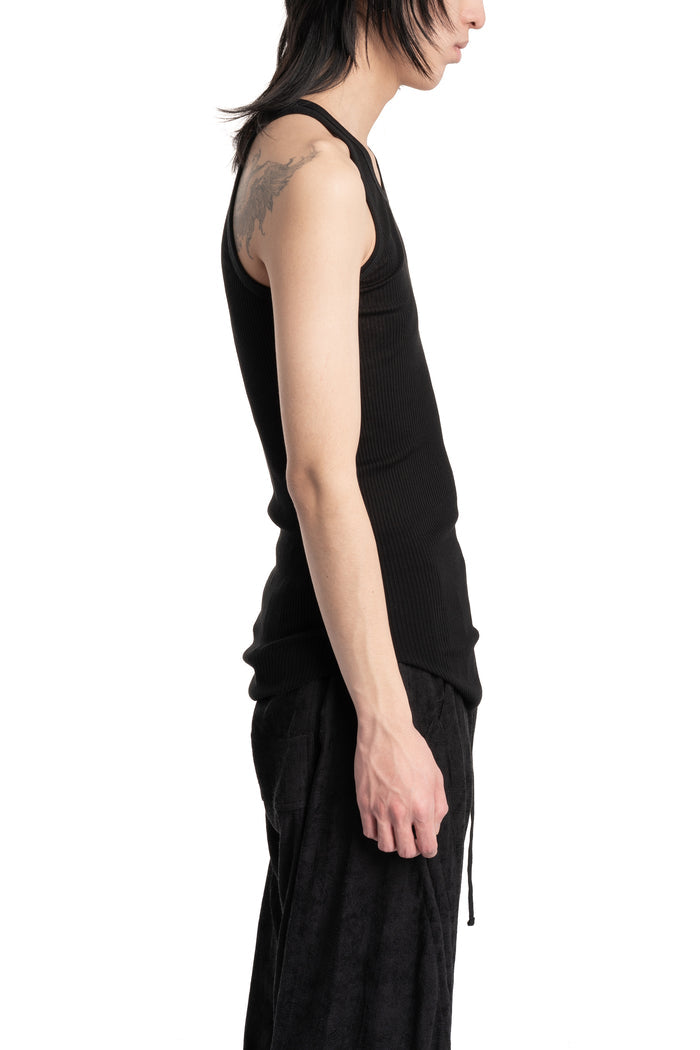 Julius_7 | SS26 - Silk Mix Deep V-Neck Tunic, Black 937CUM27